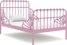  vidaXL Przedłużana rama łóżka, różowa, metalowa, 80x130/200 cm