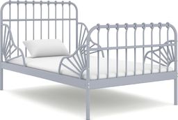  vidaXL Przedłużana rama łóżka, szara, metalowa, 80x130/200 cm