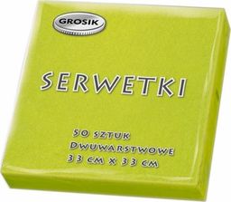 Grosik GROSIK Serwetki Stołowe - Limonkowe - 33x33 (1 Opakowanie 50 Sztuk)