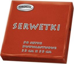 Grosik GROSIK Serwetki Stołowe - Czerwone - 33x33 (1 Opakowanie 50 Sztuk)