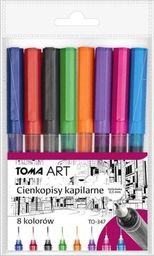  Toma Cienkopis kapilarny TOMA 0, 5mm etui 8 kolorów Toma