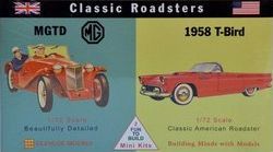 Glencoe Models Model plastikowy - Samochody Classic Roadsters - MG-TD / 1958 T-Bird - Glencoe Models (2szt)