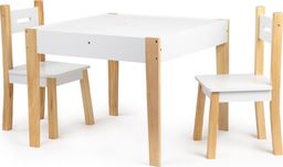  Ecotoys Stół stolik z dwoma krzesłami zestaw mebli dla dzieci ECOTOYS