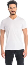  Teyli T-shirt męski bawełniany Dany V biały Biały 3XL