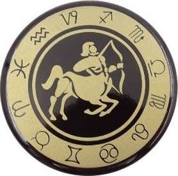  Giftdeco Strzelec - znak zodiaku - magnes. Śr. 6cm; metal emaliowany