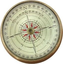  Giftdeco Kompas soczewkowy - mosiądz i szkło