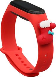  Hurtel Strap Xmas opaska do Xiaomi Mi Band 4 / Mi Band 3 świąteczny silikonowy pasek bransoletka czerwony (skarpeta)