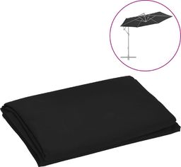  vidaXL Zamienne pokrycie parasola ogrodowego, czarne, 300 cm