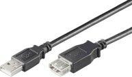 Kabel USB MicroConnect USB-A - USB-A 5 m Czarny (USBAAF5B)