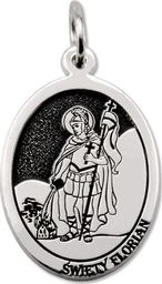  WĘC - Twój Jubiler Medalik srebrny z wizerunkiem św. Floriana MED-FLORIAN-02