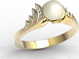 WĘC - Twój Jubiler Pierścionek z żółtego złota z perłą i diamentami JP-94Z-R 16 / UE- 56