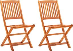  vidaXL Składane krzesła ogrodowe, 2 szt., lite drewno eukaliptusowe