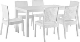  Shumee Zestaw ogrodowy stół i 6 krzeseł biały FOSSANO
