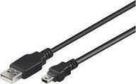 Kabel USB MicroConnect USB-A - miniUSB 1 m Czarny (USBAMB51)