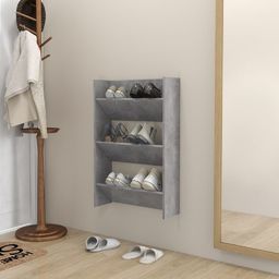 vidaXL Półka ścienna na buty, szarość betonu, 60x18x90 cm, płyta