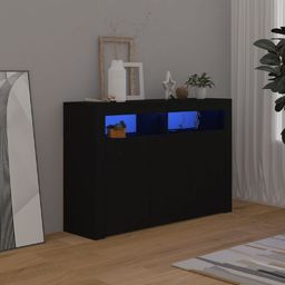  vidaXL Szafka z oświetleniem LED, czarna, 115,5 x 30 x 75 cm