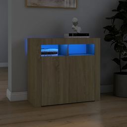  vidaXL Szafka z oświetleniem LED, dąb sonoma, 80x35x75 cm