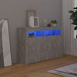  vidaXL Szafka z oświetleniem LED, szarość betonu, 115,5 x 30 x 75 cm
