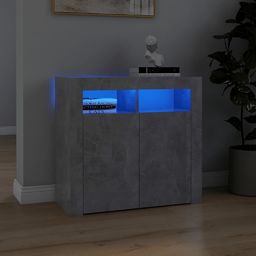 vidaXL Szafka z oświetleniem LED, szarość betonu, 80 x 35 x 75 cm