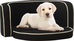  vidaXL Rozkładana sofa dla psa, czarna, 76x71x30 cm, lniana
