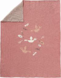  Fehn Fresk tkany kocyk z bawełny organicznej 80 x 100 cm ptaszki