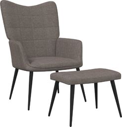  vidaXL vidaXL Fotel z podnóżkiem, 62 x 68,5 x 96 cm, taupe, obity tkaniną