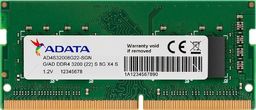 Pamięć do laptopa ADATA Premier, SODIMM, DDR4, 8 GB, 3200 MHz, CL22 (AD4S32008G22-SGN)