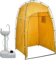  vidaXL Przenośna umywalka turystyczna z namiotem, 20 L