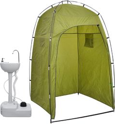  vidaXL Przenośna umywalka turystyczna z namiotem, 20 L