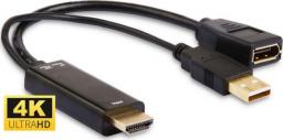 Adapter AV MicroConnect HDMI - DisplayPort + USB-A czarny (HDMDPP1)