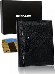  Ronaldo Duży skórzany czarny portfel męski Ronaldo