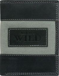  Always Wild Pionowy portfel męski, skóra naturalna, nubuk i jeans Always Wild