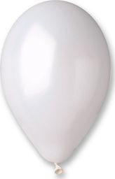  Gemar Balony metaliczne Perłowo-Białe, GM90, 25 cm, 100 szt.