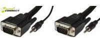Kabel MicroConnect D-Sub (VGA) - D-Sub (VGA) + Jack 3.5mm 10m czarny (MONGG10BMJ)