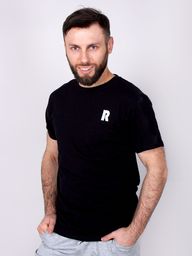  YOCLUB Podkoszulka t-shirt bawełniany męski czarny relax M