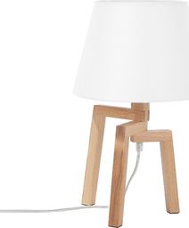 Lampa stołowa Shumee Lampka nocna drewniana biała NALON