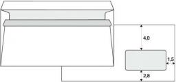 Krpa Koperta samoprzylepna, 110 x 220mm, biała, pocztowa, DL z okienkiem 1000szt.
