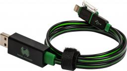 Kabel USB Realpower USB-A - microUSB 0.75 m Zielony (185962)