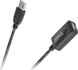 Kabel USB LP USB-A - USB-A 10 m Czarny (KPO3888-10)