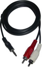 Kabel Jack 3.5mm - RCA (Cinch) x2 1.5m czarny
