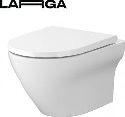 Miska WC Cersanit SET B331 Larga Oval CLEAN ON Deska Slim Wrap duroplastowa, wolnoopadająca, łatwe wypinanie  BOX (S701-472)