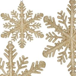  Springos Zawieszka choinkowa śnieżynka 30 cm świąteczna ozdoba złoty brokat UNIWERSALNY