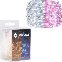 Lampki choinkowe Springos 100 LED różowe