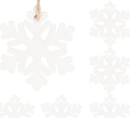  Springos Zawieszka choinkowa 4cm drewniana, ozdoby świąteczne śnieżynki zestaw 6 szt. UNIWERSALNY