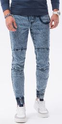  Ombre Spodnie męskie jeansowe joggery P1056 - jasnoniebieskie L