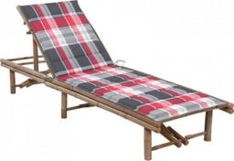  vidaXL Ogrodowy leżak z poduszką, bambusowy