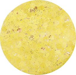  Shumee Dywan patchwork okrągły skórzany 140 cm żółty ZEYTIN