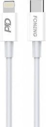 Kabel USB Foneng Foneng PD Type-C to Lightning Data Cable X31 18W 1m White EU