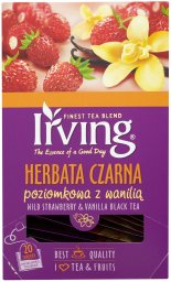 Irving HERBATA CZARNA POZIOMKOWA Z WANILIĄ 20 KOP. IRVING ( 1,5 ML X 20 TOREBEK) 970379