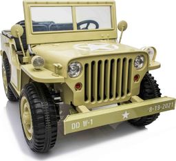 Import SUPER-TOYS WIELKI WOJSKOWY Samochód na akumulator 4x4 3osobowy autko 12V